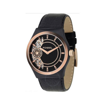 Bracelet de montre Fossil ME1037 Cuir Noir 24mm